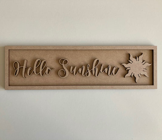 30cm Hello Sunshine Rectangle Sign