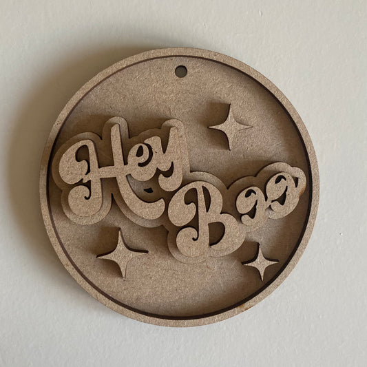 10cm Hey Boo Round Bauble