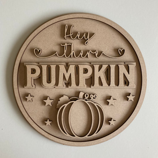 20cm Hey Pumpkin Sign