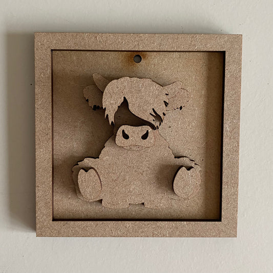 9cm Highland Cow Mini Frame