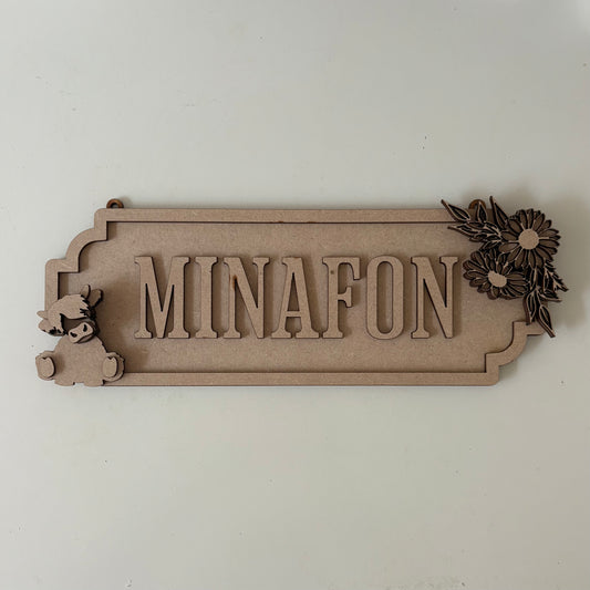 30cm Highland Cow Street Sign