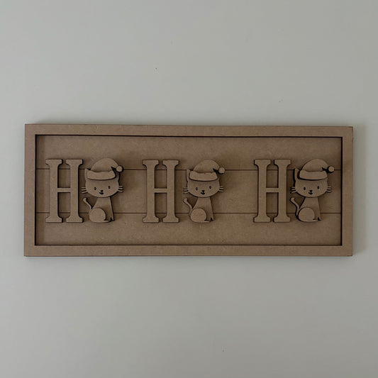 30cm Ho Ho Ho Cat Sign