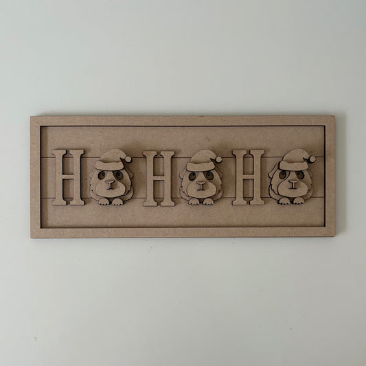 30cm Ho Ho Ho Guinea Pig Sign