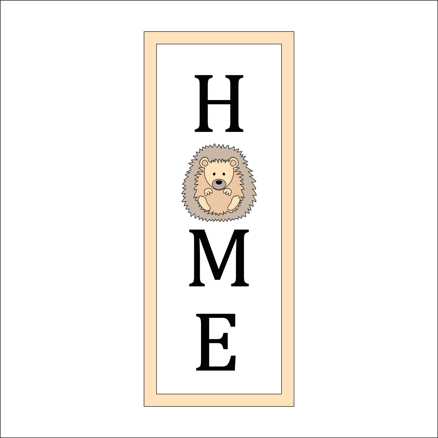 30cm Home - Hedgehog Rectangle Sign