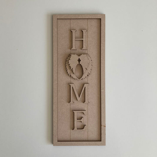 30cm Home - Angel Wings Rectangle Sign