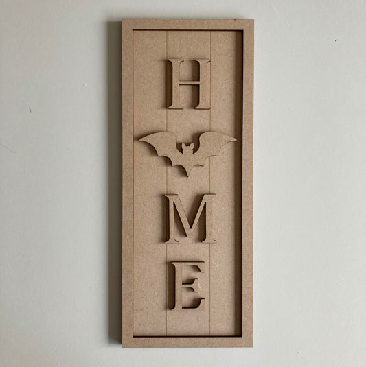 30cm Home - Bat Rectangle Sign