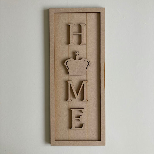 30cm Home - Crown Rectangle Sign