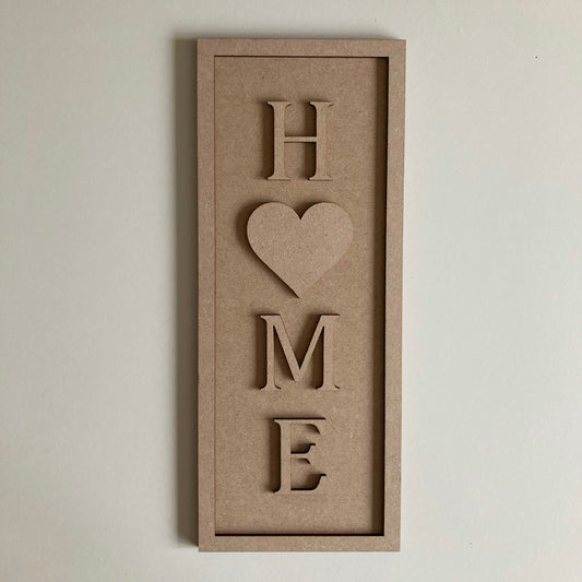 30cm Home - Heart Rectangle Sign