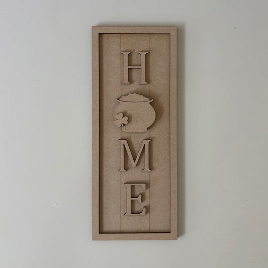 30cm Home - Irish Pot Of Gold Rectangle Sign
