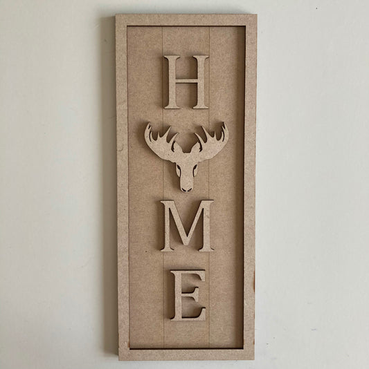30cm Home - Moose Head Rectangle Sign