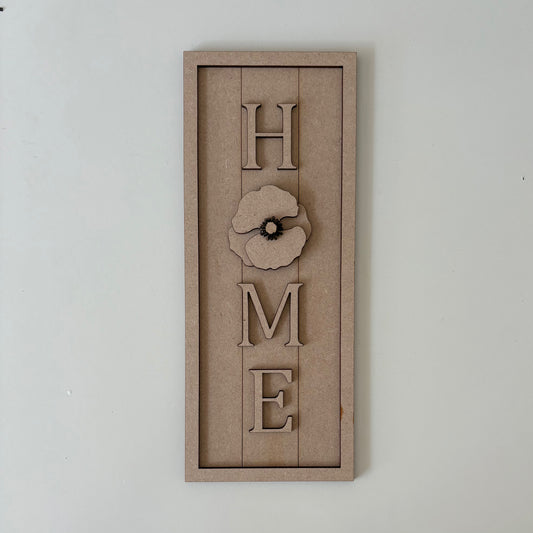 30cm Home - Poppy Rectangle Sign