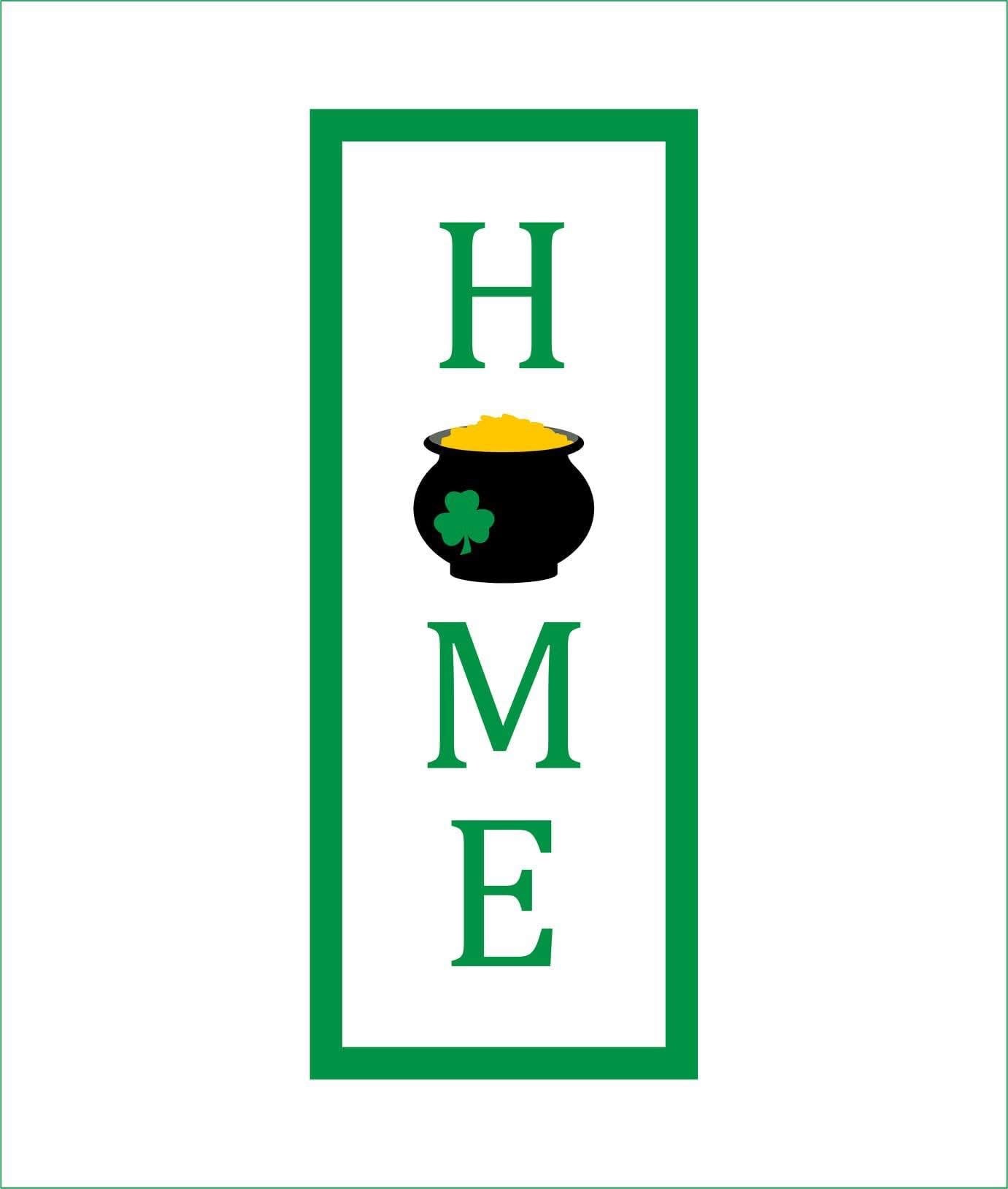 30cm Home - Irish Pot Of Gold Rectangle Sign