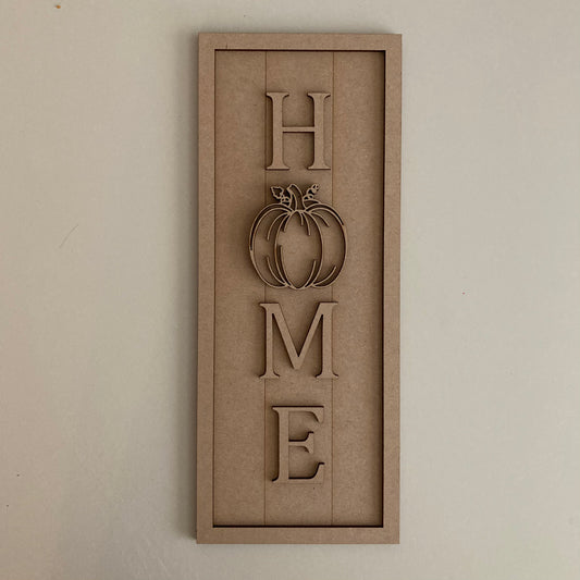 30cm Home Pumpkin Rectangle Sign