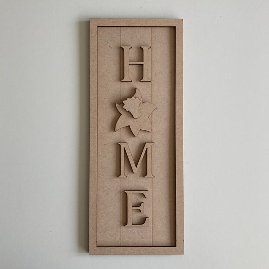 30cm Home - Daffodil Rectangle Sign