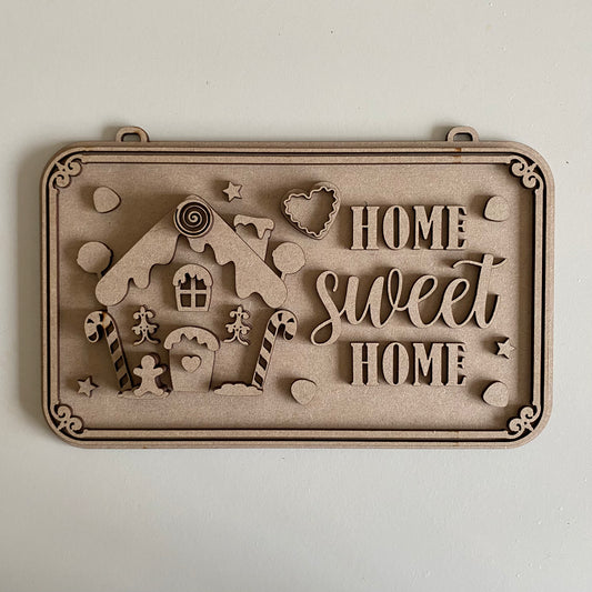 25cm Home Sweet Home Gingerbread House Sign