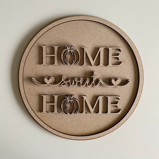 20cm Home Sweet Home Pumpkin Sign