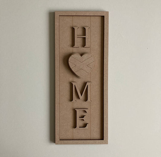 30cm Home - UK Heart Rectangle Sign