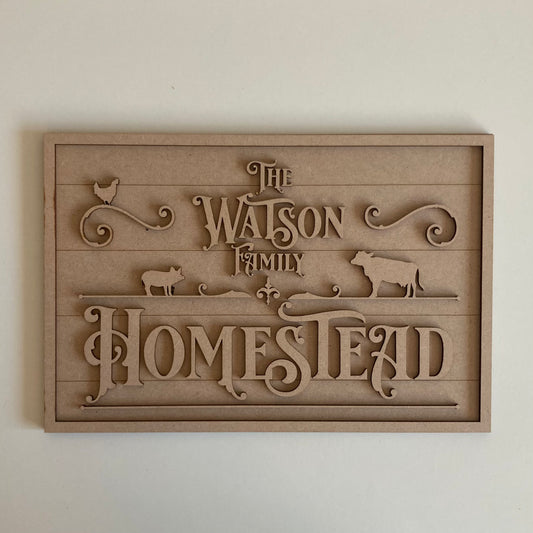 30cm Personalised Family Homestead Sign