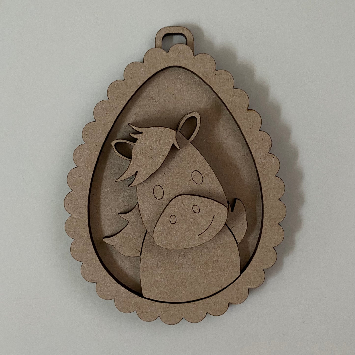 13cm Horse Scalloped Egg Bauble