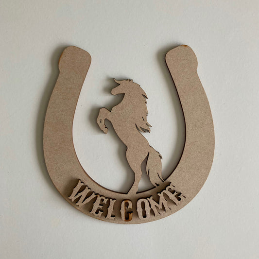 15cm Welcome Horseshoe Plaque