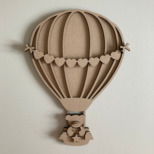 30cm Bear In Hot Air Balloon Plaque