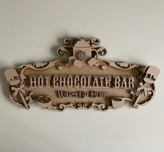 30cm Hot Chocolate Bar Fancy Sign