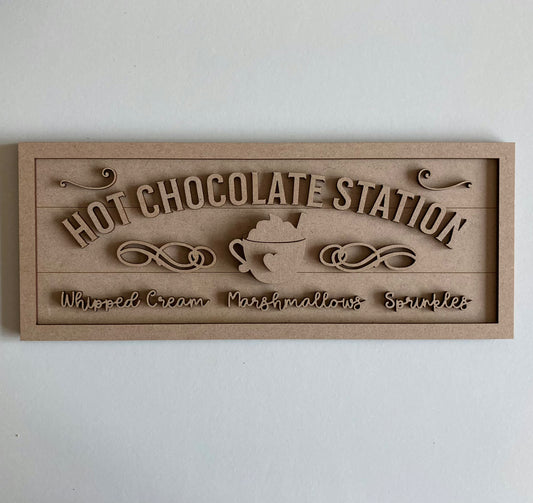 30cm Hot Chocolate Station Sign