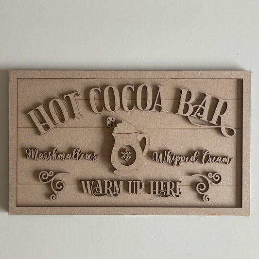 30cm Hot Cocoa Bar Sign
