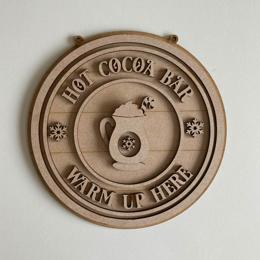 20cm Hot Cocoa Bar Sign