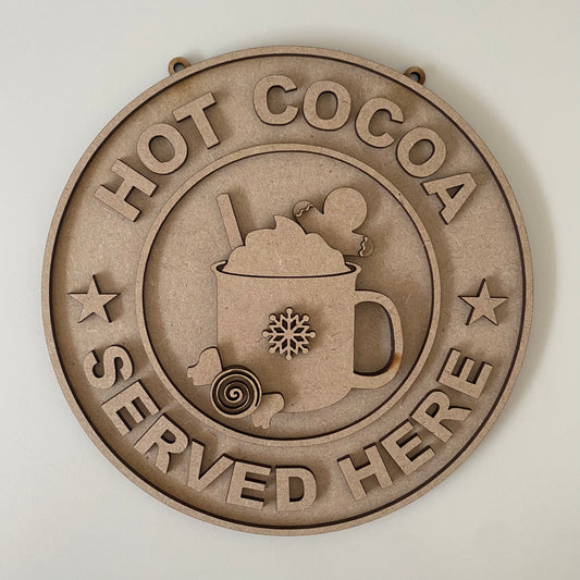 20cm Hot Cocoa Served Here Sign