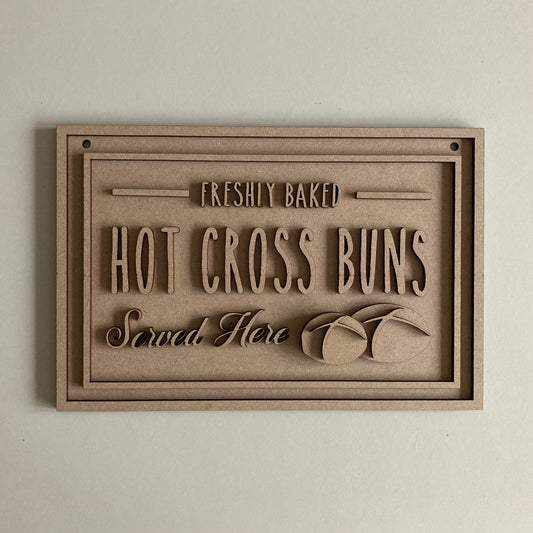 22.5cm Hot Cross Buns Sign