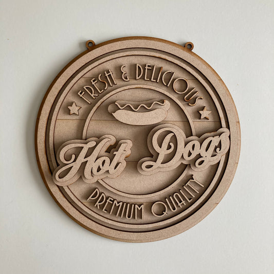 20cm Hot Dogs Sign
