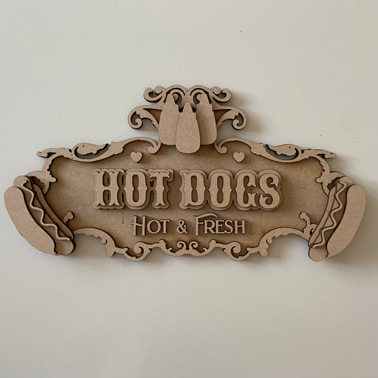 30cm Hot Dogs Fancy Sign