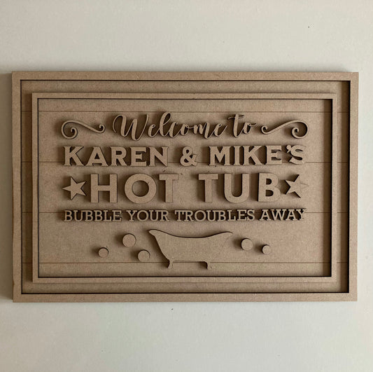 30cm Personalised Hot Tub Sign