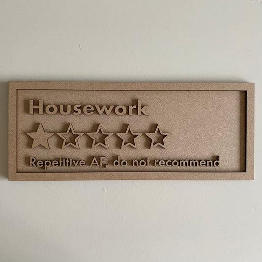30cm Housework Rating Sign
