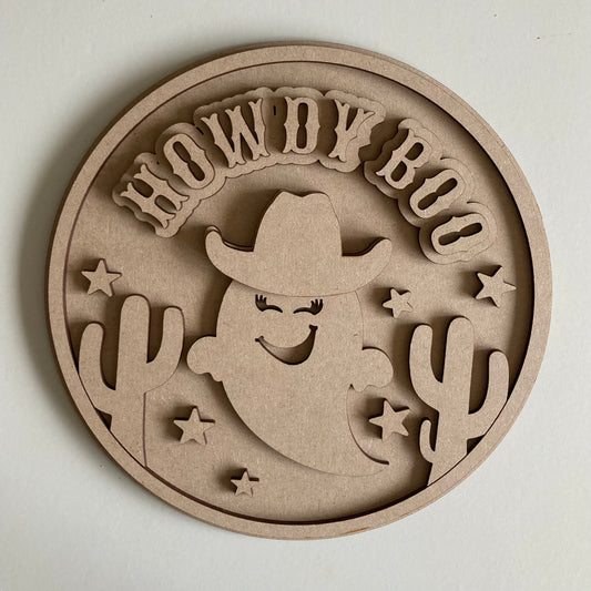 20cm Howdy Boo Sign