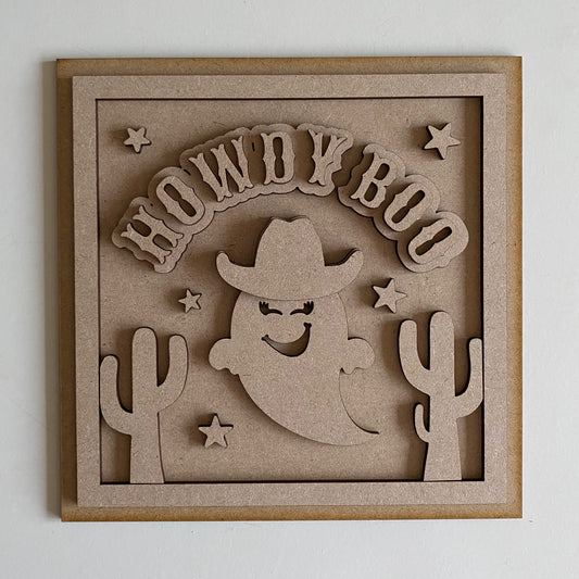 19cm Howdy Boo Sign
