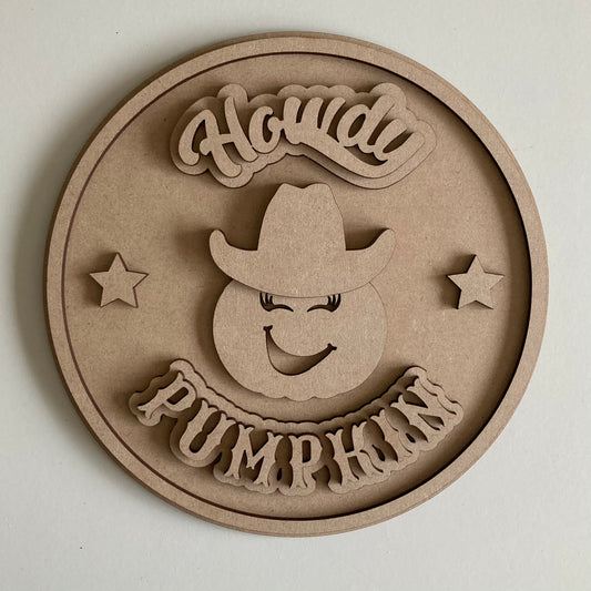 20cm Howdy Pumpkin Sign