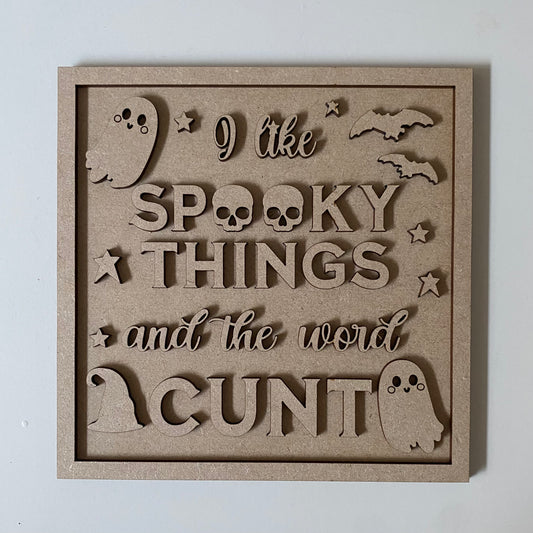 19cm I Like Spooky Things And The Word Cunt Sign