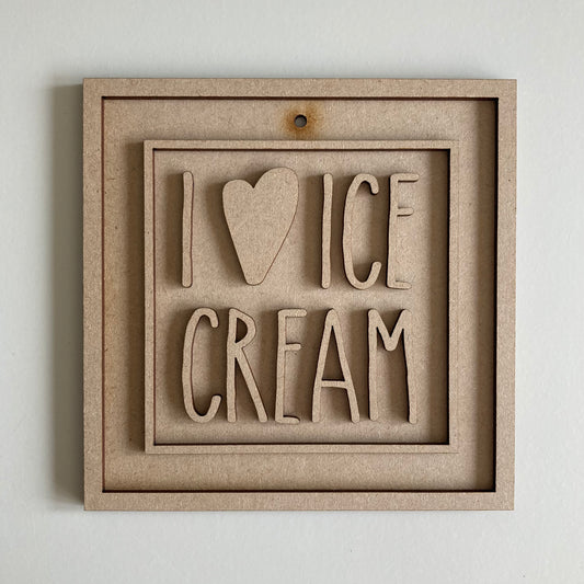 15cm I Love Ice Cream Sign