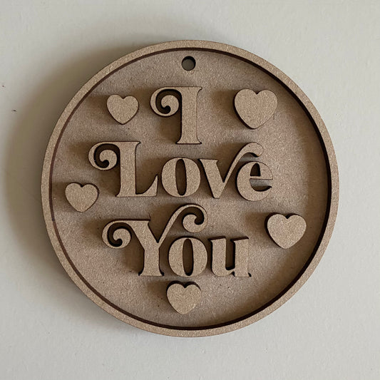 10cm I Love You Round Bauble