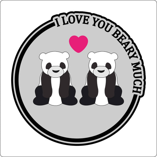 20cm I Love You Beary Much Panda Sign