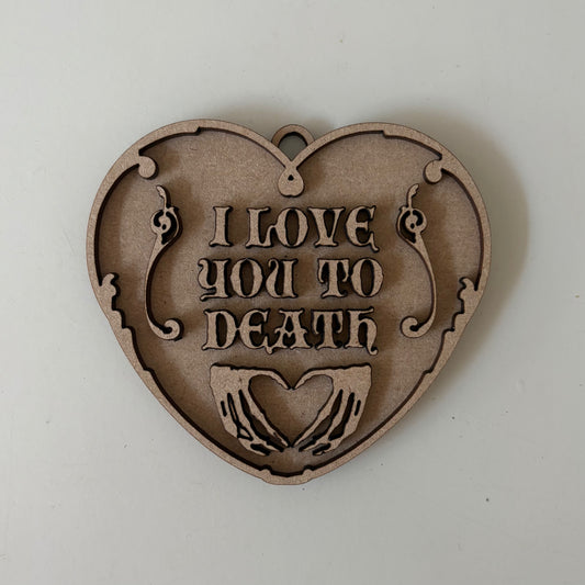 10cm I Love You To Death Gothic Heart Decoration