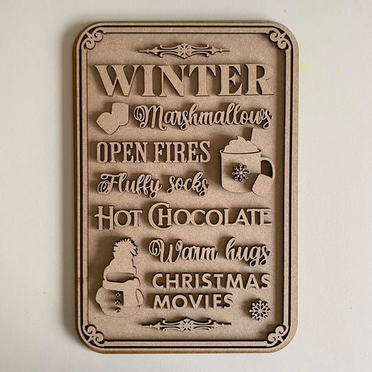 30cm Winter Words Snowman Sign