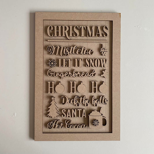 30cm Christmas Words Sign