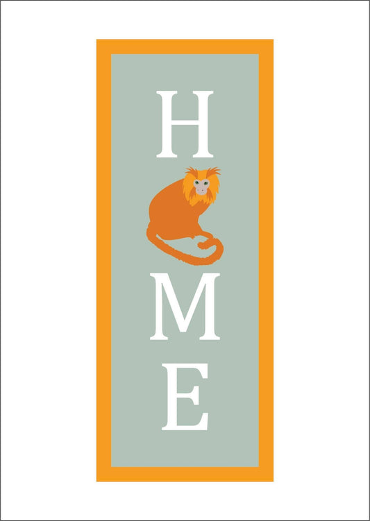 30cm Home Monkey Rectangle Sign