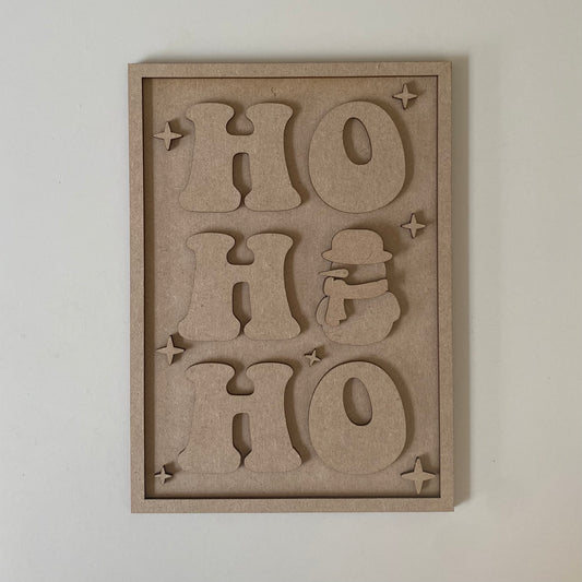 25cm Ho Ho Ho Snowman Sign