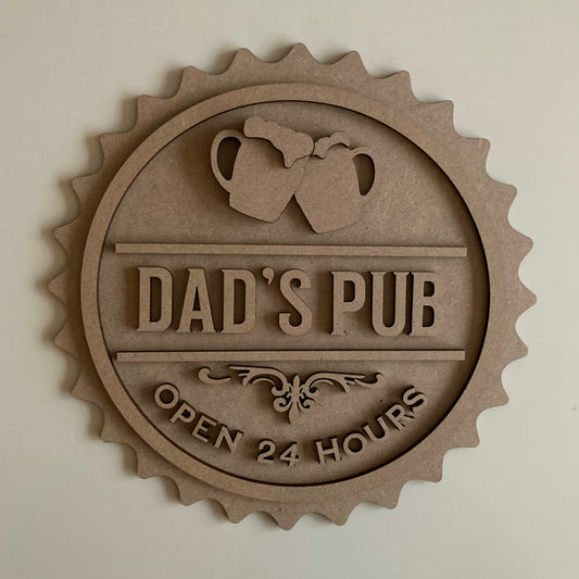 20cm Dad's Pub Sign