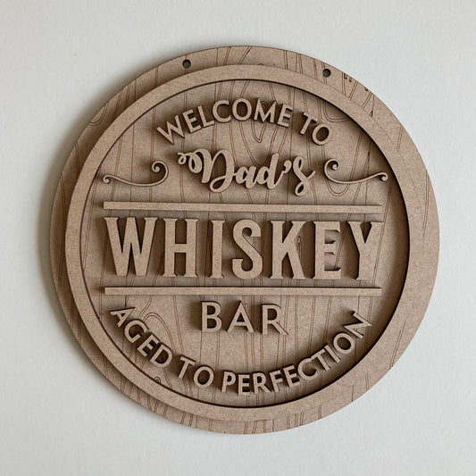 20cm Dad's Whiskey Bar Sign