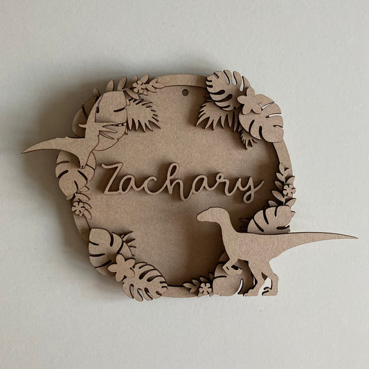 15cm Personalised Dinosaur Wreath